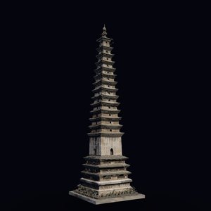 建水崇文塔 三维模型图