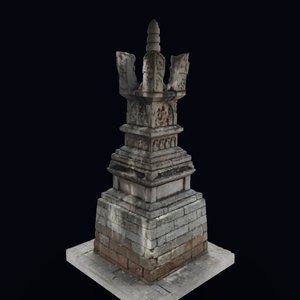 开元寺宝箧印经石塔（西） 三维模型图
