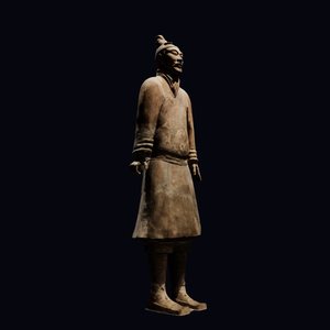 战袍武士俑 三维模型图