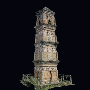 东化城寺塔 三维模型图