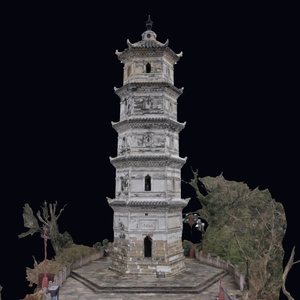 巾山双塔-大文峰塔 三维模型图