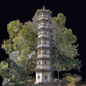 灵石寺塔 三维模型图