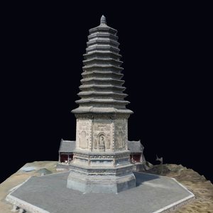 白塔峪塔 三维模型图