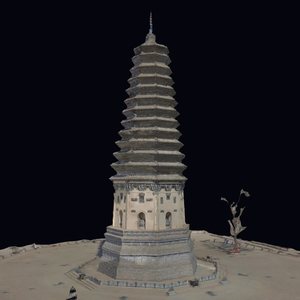 崇寿寺塔 三维模型图